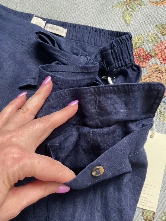 Joie Linen Faux Wrap Skort, Size XL, Navy, NWT - Picture 4 of 11